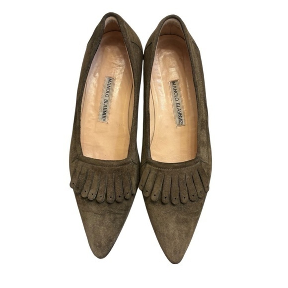 Manolo Blahnik green suede vintage shoes 39